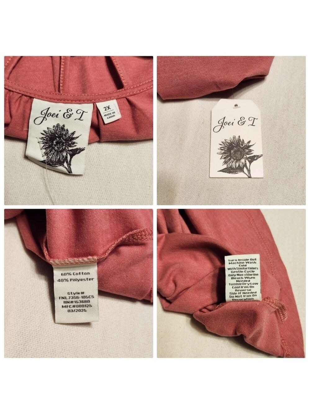 Joei & I Pink Butterfly Christian Graphic T-Shirt 2XL - Picture 7 of 8